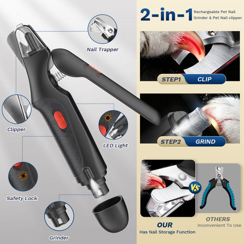 2-in-1 Pet Nail Clipper Trimmer