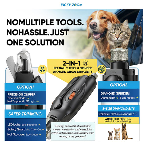 2-in-1 Pet Nail Clipper Grinder